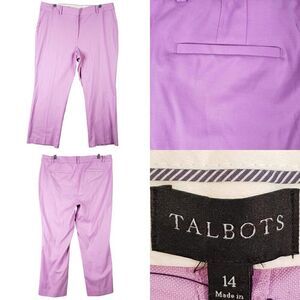 Talbots Chino Pants Women's Plus Size 14 Purple Cotton Stretch Straight